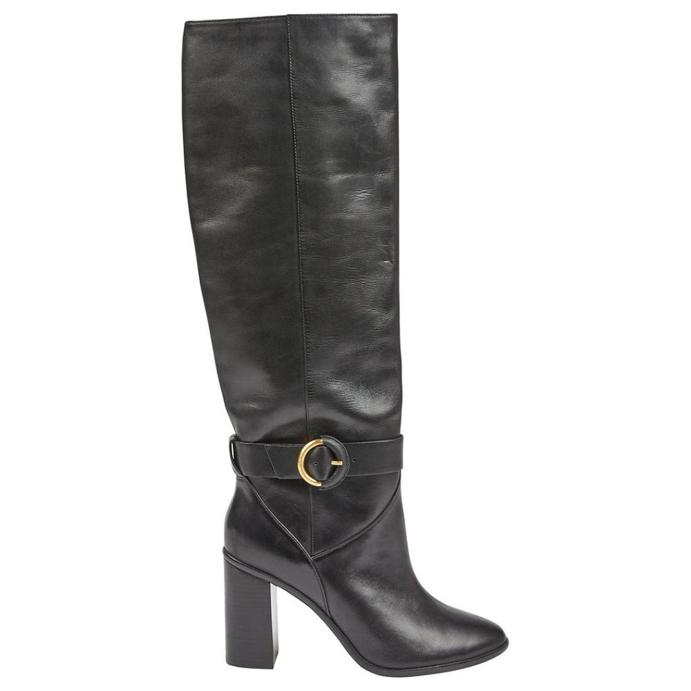 TED BAKER Black Celsiar V2 Knee Height Heeled Boot